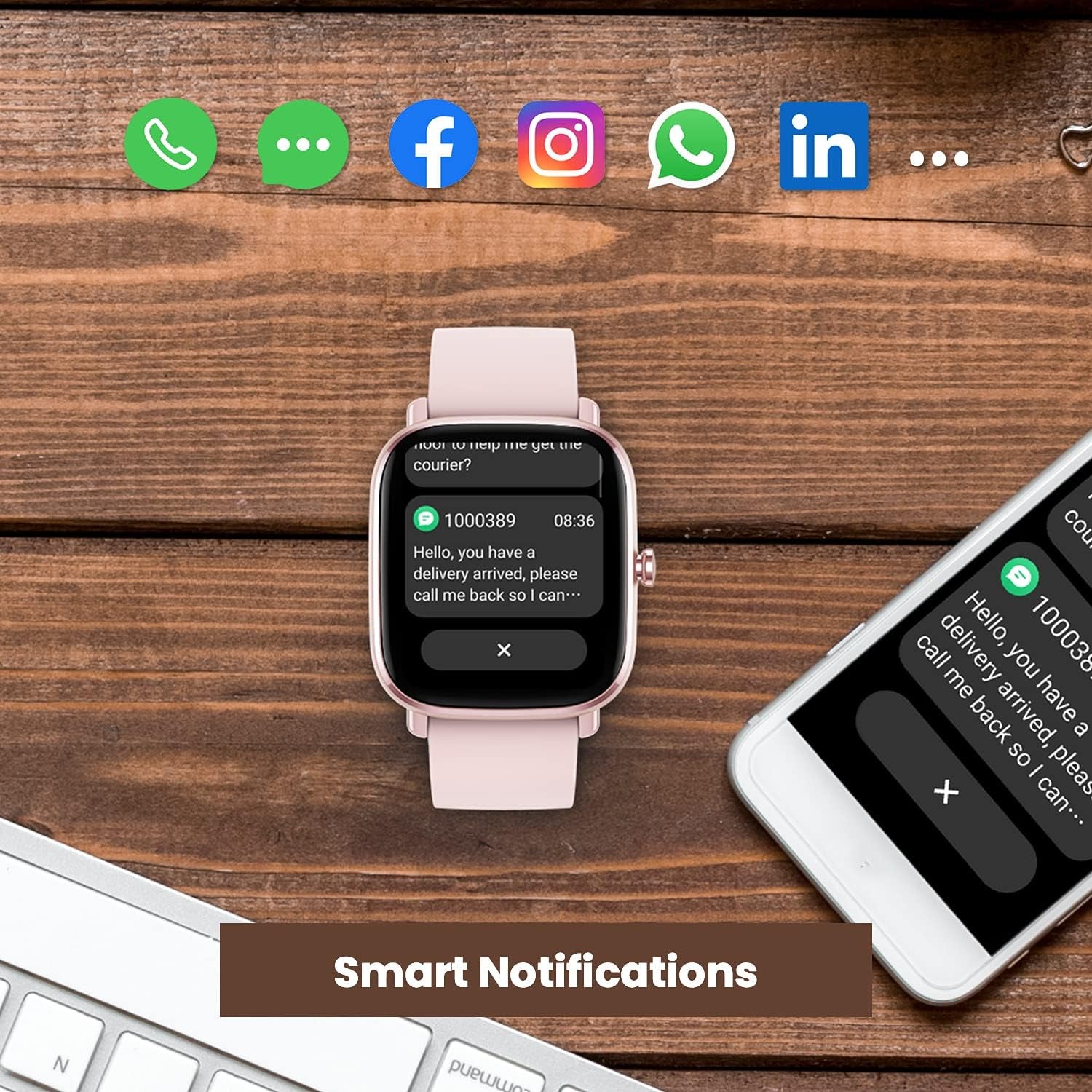 GTS 2 Mini Smart Watch for Women, Alexa Built-In, GPS,14 Days Battery Life, Fitness Tracker with 70+ Sports Modes, Blood Oxygen Heart Rate Monitor, 1.55" AMOLED Screen, 5 ATM Waterproof-Pink