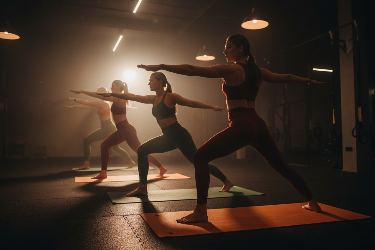 Women's yoga and cardio workout